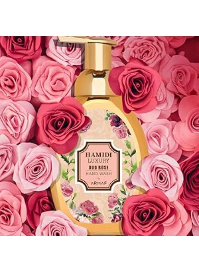 حميدي غسول اليدين الفاخر بالعود والورد من حميدي، للجنسين، 350 مل، لون ذهبي، خالٍ من الكحول، من حميدي من دار ستيرلينغ. - Image 5